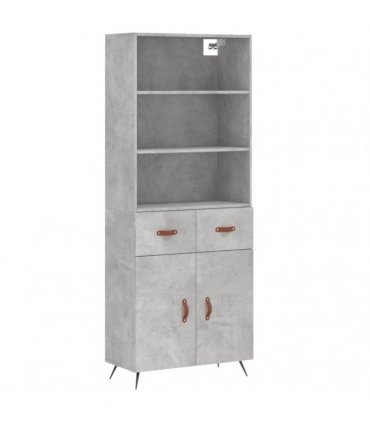 vidaXL Highboard Concrete Grey 69,5x34x180 cm Engineered Wood