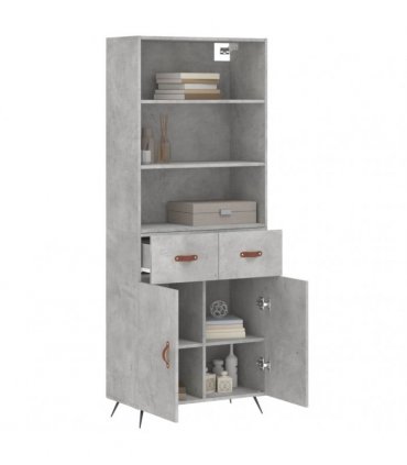 vidaXL Highboard Concrete Grey 69,5x34x180 cm Engineered Wood