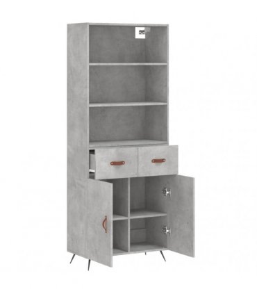 vidaXL Highboard Concrete Grey 69,5x34x180 cm Engineered Wood