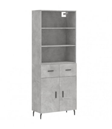 vidaXL Highboard Concrete Grey 69,5x34x180 cm Engineered Wood