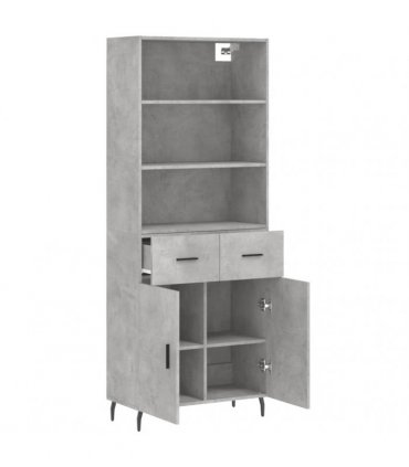 vidaXL Highboard Concrete Grey 69,5x34x180 cm Engineered Wood