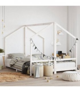 vidaXL Kids Bed Frame White 2x(80x200) cm Solid Wood Pine