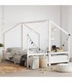 vidaXL Kids Bed Frame White 2x(80x200) cm Solid Wood Pine