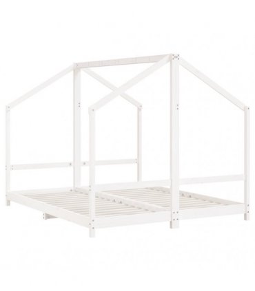 vidaXL Kids Bed Frame White 2x(80x200) cm Solid Wood Pine