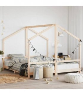 vidaXL Kids Bed Frame 2x(90x200) cm Solid Wood Pine