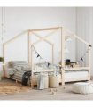 vidaXL Kids Bed Frame 2x(90x200) cm Solid Wood Pine
