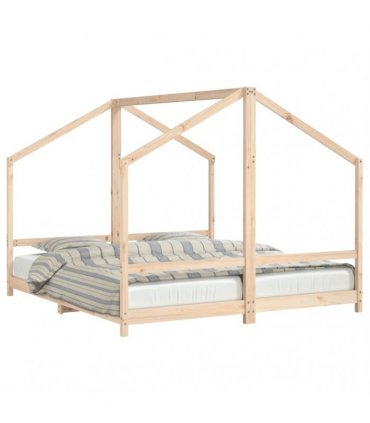 vidaXL Kids Bed Frame 2x(90x200) cm Solid Wood Pine