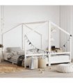 vidaXL Kids Bed Frame White 2x(90x200) cm Solid Wood Pine