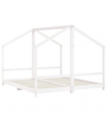 vidaXL Kids Bed Frame White 2x(90x200) cm Solid Wood Pine