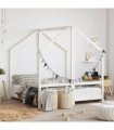 vidaXL Kids Bed Frame White 2x(70x140) cm Solid Wood Pine