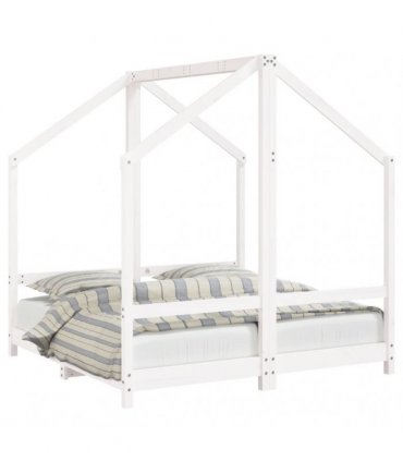 vidaXL Kids Bed Frame White 2x(70x140) cm Solid Wood Pine