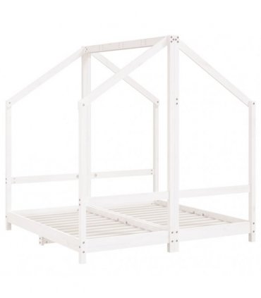 vidaXL Kids Bed Frame White 2x(70x140) cm Solid Wood Pine