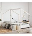 vidaXL Kids Bed Frame White 2x(80x160) cm Solid Wood Pine