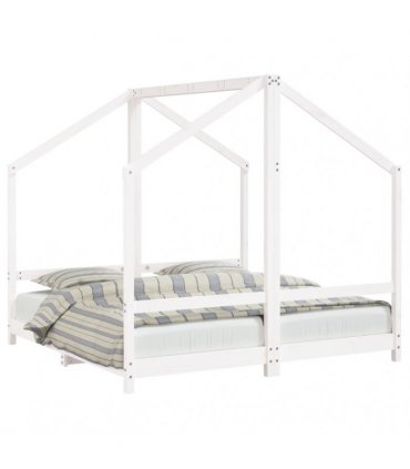 vidaXL Kids Bed Frame White 2x(80x160) cm Solid Wood Pine