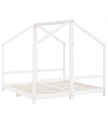 vidaXL Kids Bed Frame White 2x(80x160) cm Solid Wood Pine