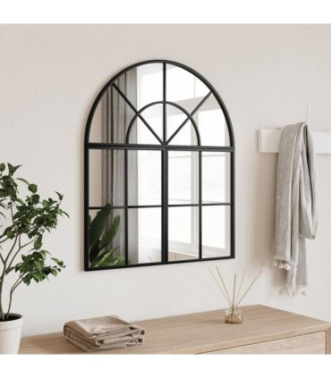 vidaXL Wall Mirror Black 60x70 cm Arch Iron
