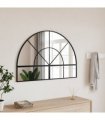 vidaXL Wall Mirror Black 100x70 cm Arch Iron