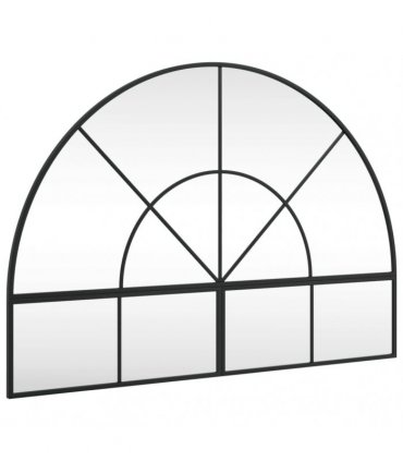 vidaXL Wall Mirror Black 100x70 cm Arch Iron