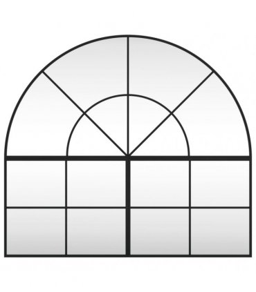 vidaXL Wall Mirror Black 100x90 cm Arch Iron