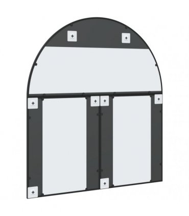 vidaXL Wall Mirror Black 100x110 cm Arch Iron