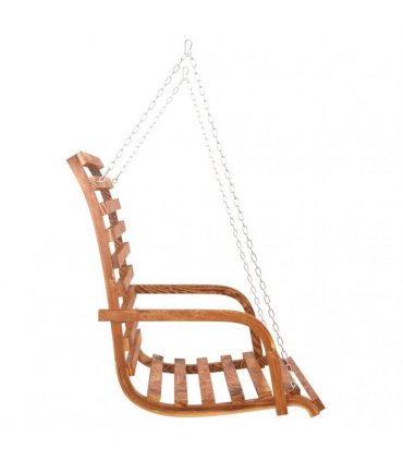 vidaXL Swing Bench with Canopy Solid Wood Spruce with Teak Finish