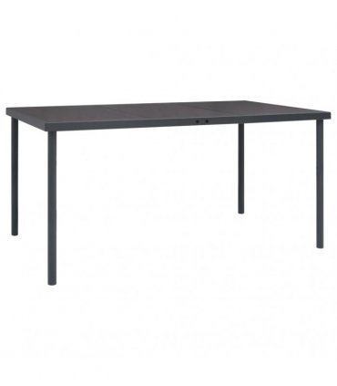 vidaXL 5 Piece Garden Dining Set Black Steel and Textilene