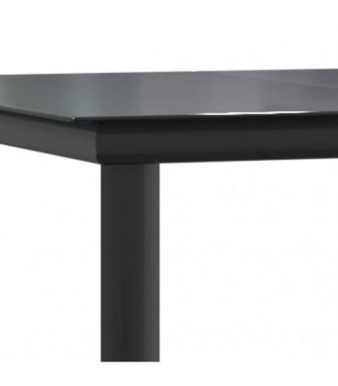 vidaXL 5 Piece Garden Dining Set Black Steel and Textilene