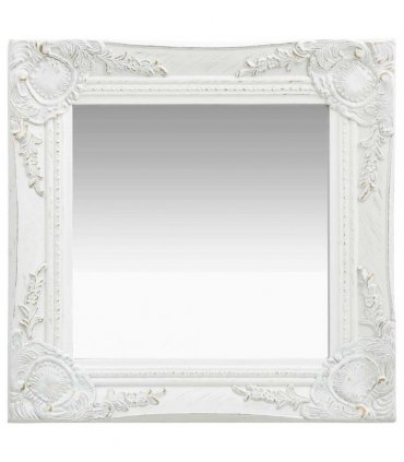 vidaXL Wall Mirror Baroque Style 40x40 cm White