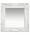 vidaXL Wall Mirror Baroque Style 40x40 cm White