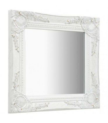 vidaXL Wall Mirror Baroque Style 40x40 cm White