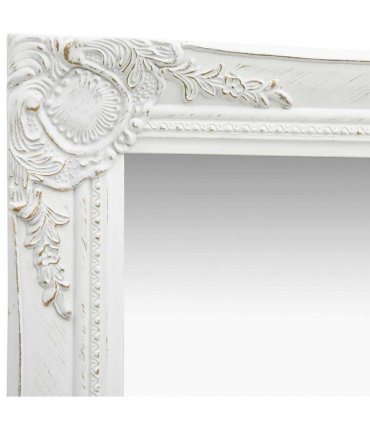 vidaXL Wall Mirror Baroque Style 40x40 cm White