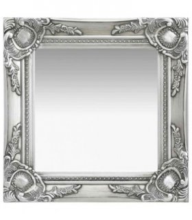 vidaXL Wall Mirror Baroque Style 40x40 cm Silver