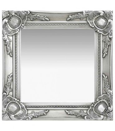vidaXL Wall Mirror Baroque Style 40x40 cm Silver