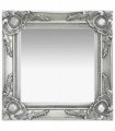 vidaXL Wall Mirror Baroque Style 40x40 cm Silver