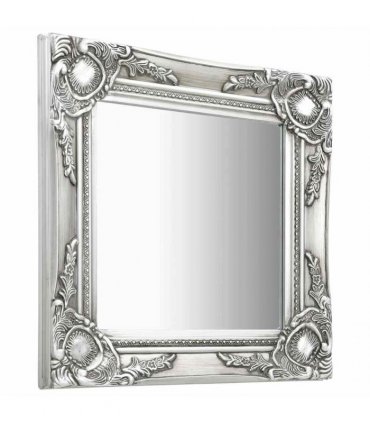 vidaXL Wall Mirror Baroque Style 40x40 cm Silver
