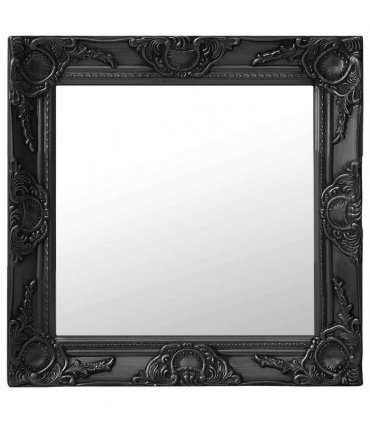 vidaXL Wall Mirror Baroque Style 50x50 cm Black