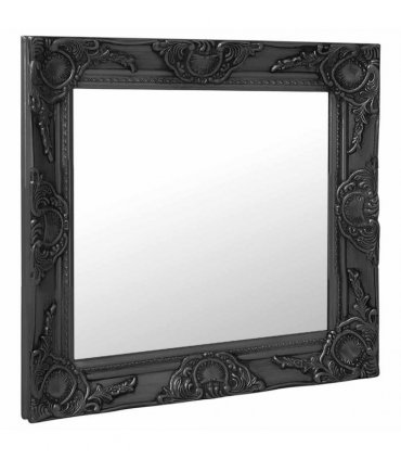 vidaXL Wall Mirror Baroque Style 50x50 cm Black