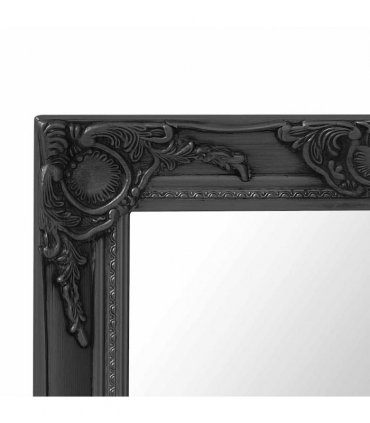 vidaXL Wall Mirror Baroque Style 50x50 cm Black