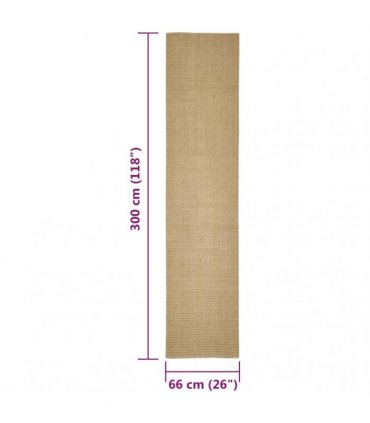 vidaXL Sisal Rug for Scratching Post 66x300 cm