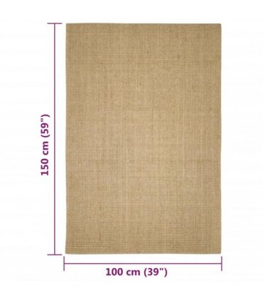 vidaXL Sisal Rug for Scratching Post 100x150 cm
