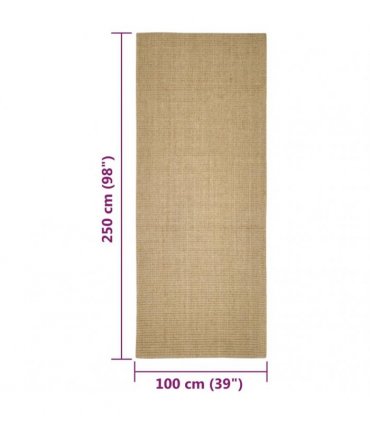 vidaXL Sisal Rug for Scratching Post 100x250 cm