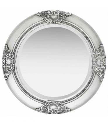 vidaXL Wall Mirror Baroque Style 50 cm Silver