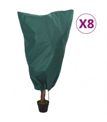 vidaXL Plant Fleece Covers with Drawstring 8 pcs 70 g/m² 0,8x1 m