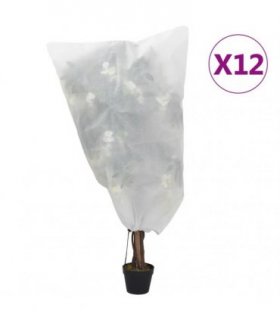 vidaXL Plant Fleece Covers with Drawstring 12 pcs 70 g/m² 0,8x1,2 m
