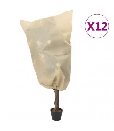 vidaXL Plant Fleece Covers with Drawstring 12 pcs 70 g/m² 0,8x1 m