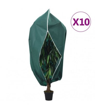 vidaXL Plant Fleece Covers with Zip 10 pcs 70 g/m² 3,14x2,5 m