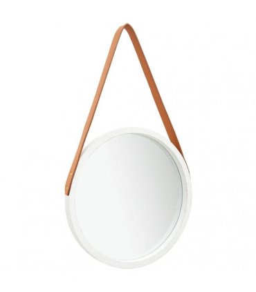 vidaXL Wall Mirror with Strap 40 cm White