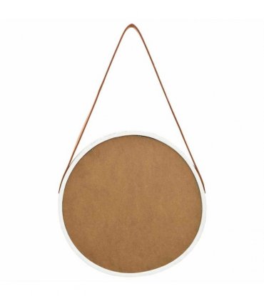 vidaXL Wall Mirror with Strap 40 cm White