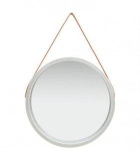 vidaXL Wall Mirror with Strap 60 cm Silver