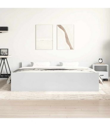 vidaXL Bed Frame without Mattress White 200x200 cm